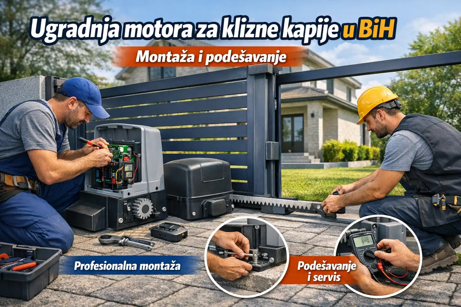 Ugradnja motora za klizne kapije u BiH – profesionalna montaža i podešavanje sistema